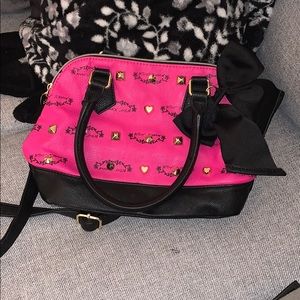 Hot pink and black Betsey Johnson purse